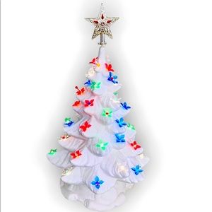 Large Vintage 70’s White Christmas Tree Lamp